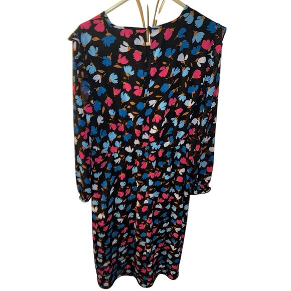 J. Crew Women’s Long Sleeve Floral Crinkle Ruffle Tiered Midi Dress Size 12 - Picture 2 of 6